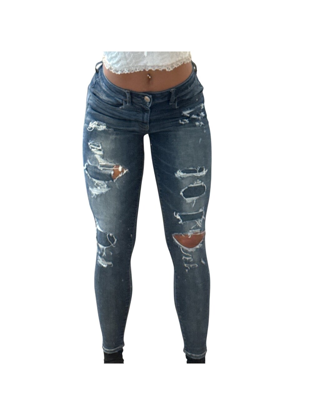 American Eagle Outfitters Hi-Rise Jegging Distressed Skinny Jeans
